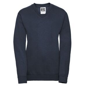 Russell Collection Childrens/Kids V Neck Sweatshirt / French Navy